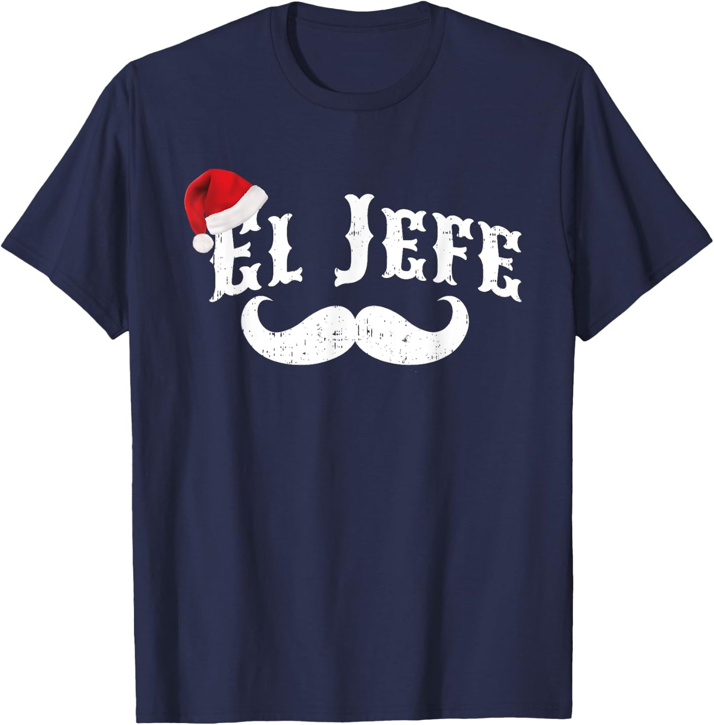 El Jefe The Boss in Spanish Santa Hat T-Shirt - T-Shirt | Navy