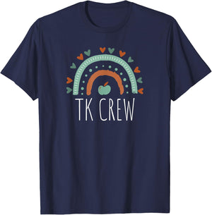 TK Crew Teacher Squad TK Kindergarten Matching Team Fun Cute T-Shirt - T-Shirt | Navy