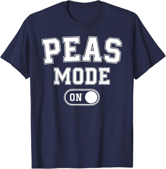 Peas Mode On Costume Funny Green Peas Gift Vegetarian Farmer T-Shirt - T-Shirt | Navy