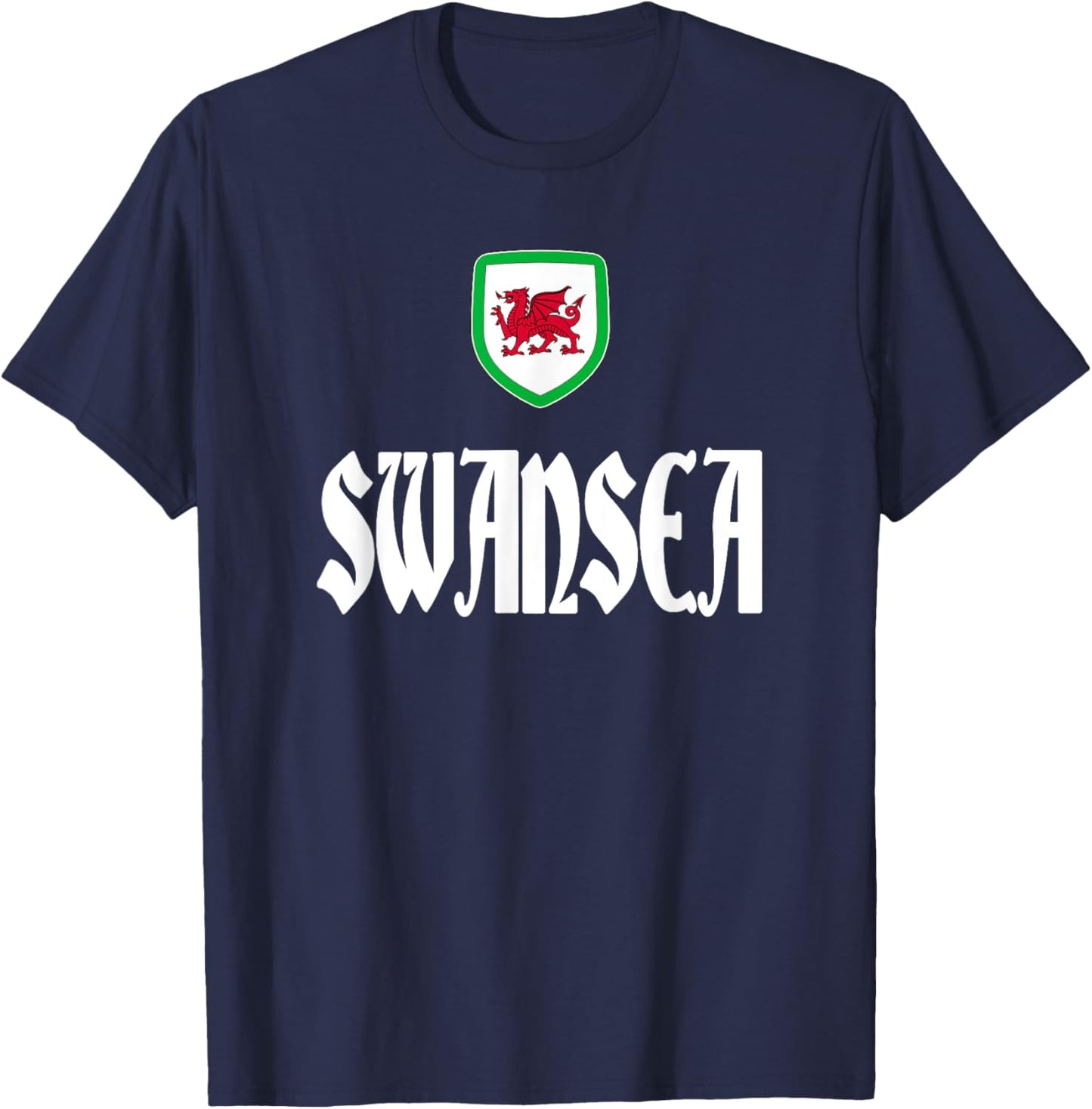 Swansea City Welsh Souvenir Travel T-Shirt - T-Shirt | Navy