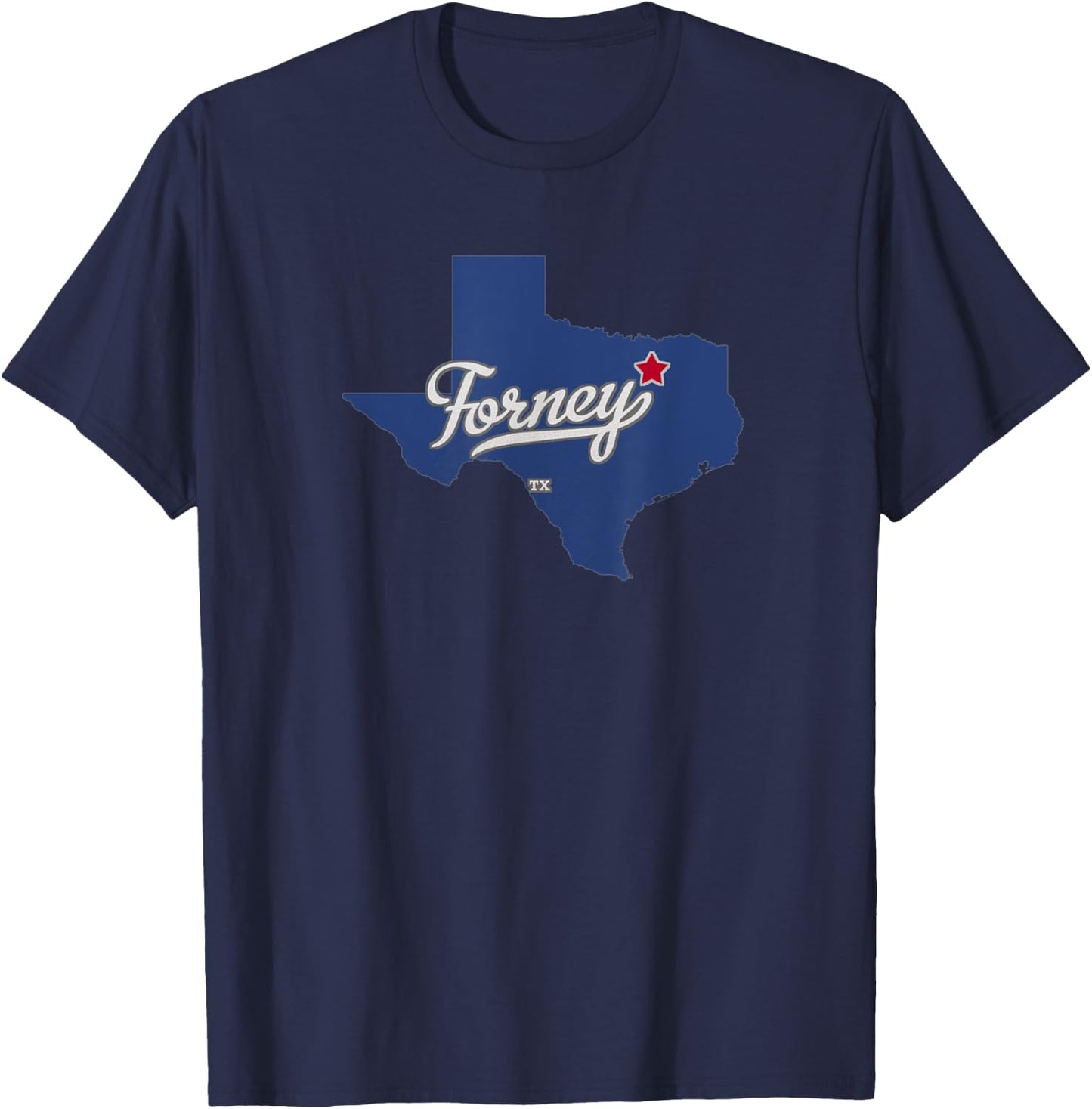 Forney Texas TX Map T-Shirt - T-Shirt | Navy
