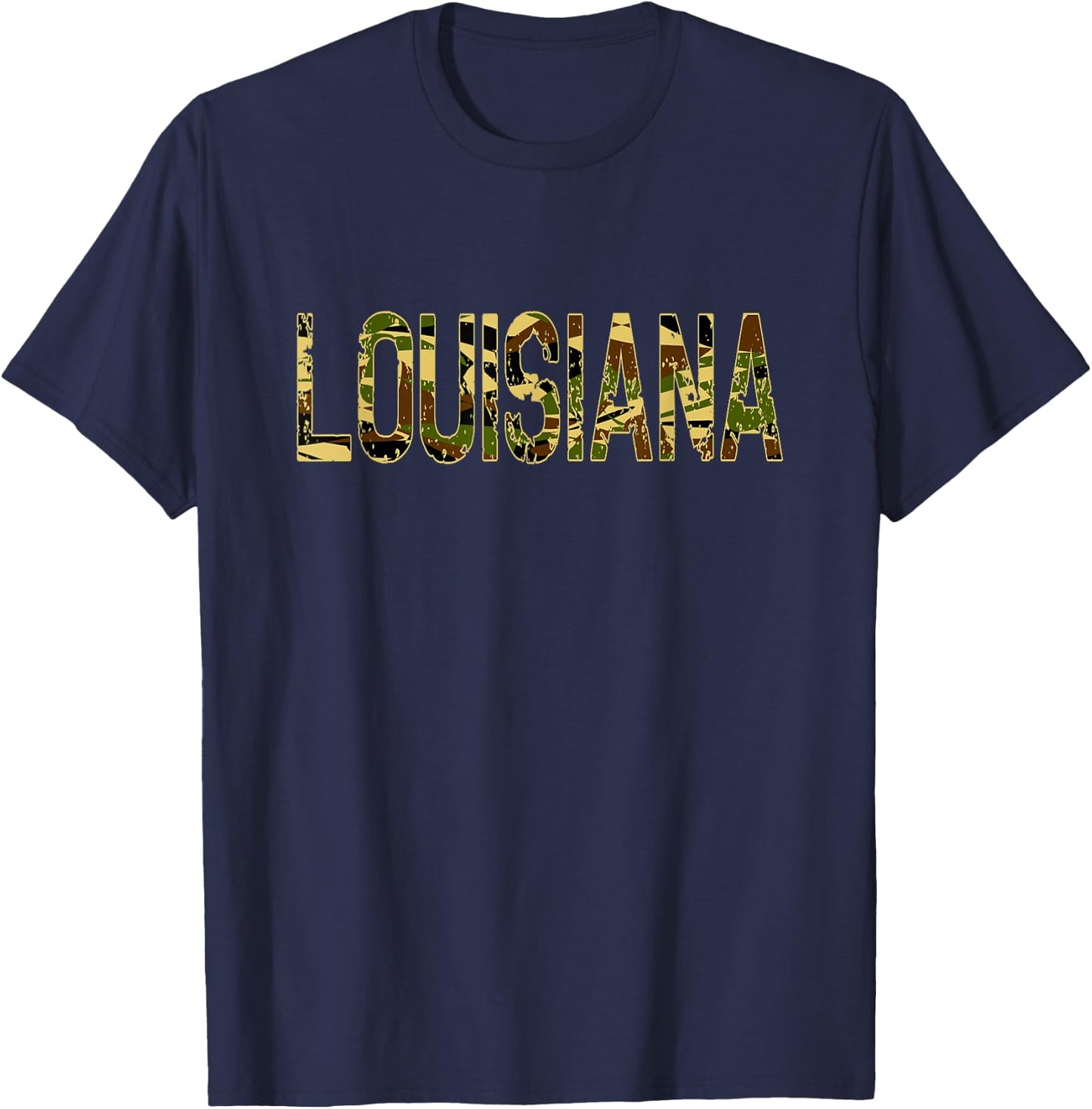 Louisiana Camo Distressed T-Shirt - T-Shirt | Navy