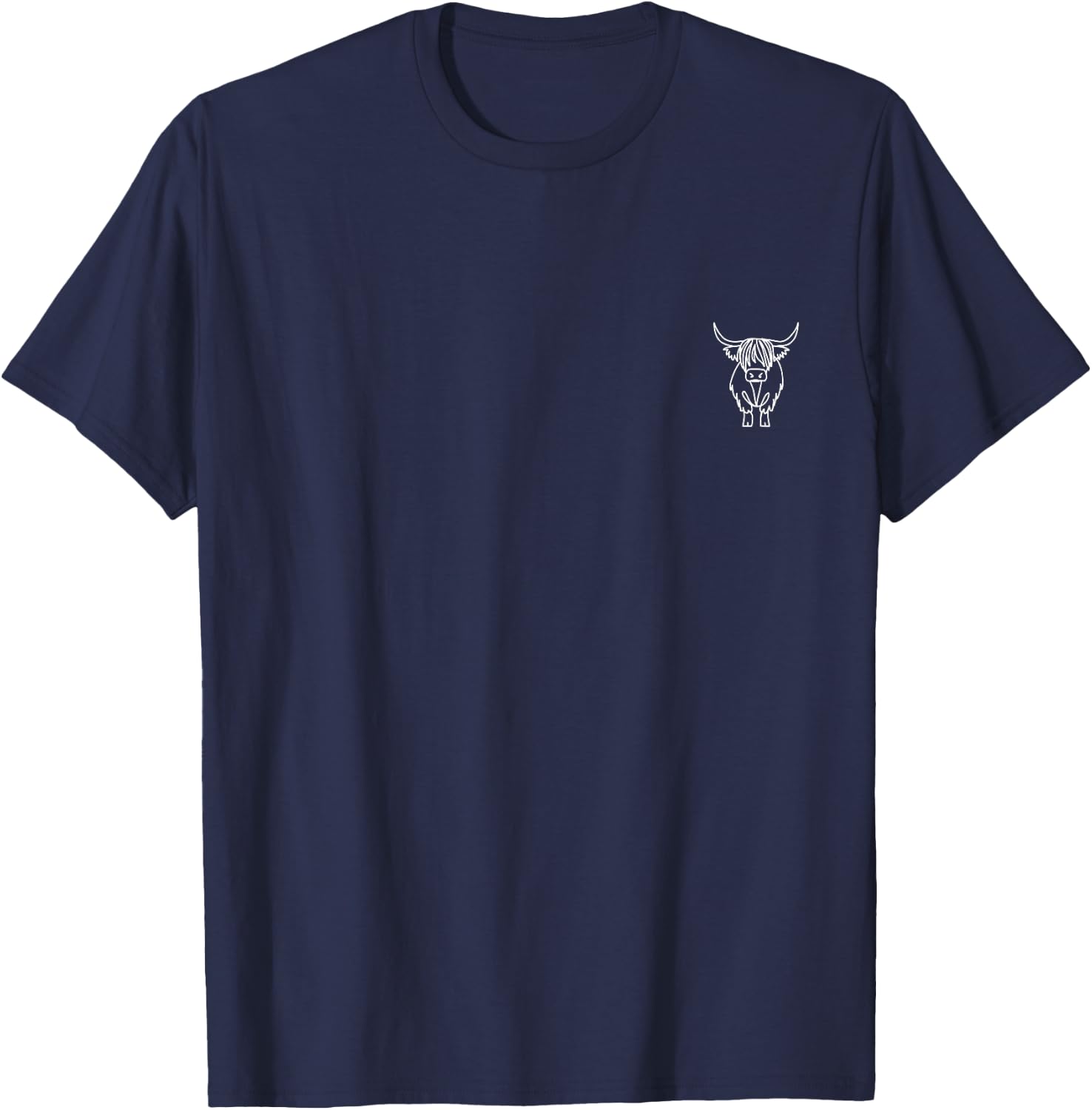 Highland Cow Minimalism , black T-Shirt - T-Shirt | Navy
