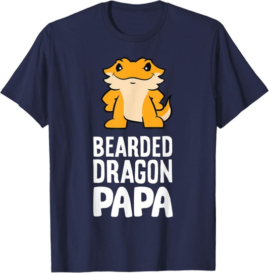 Bearded Dragon Papa Reptile Owner Bearded Dragon Dad T-Shirt - T-Shirt | Navy