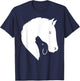 Horse Dog Silhouette Funny Equine Canine Animal Lover Outfit Women Kids T-Shirt - T-Shirt | Navy