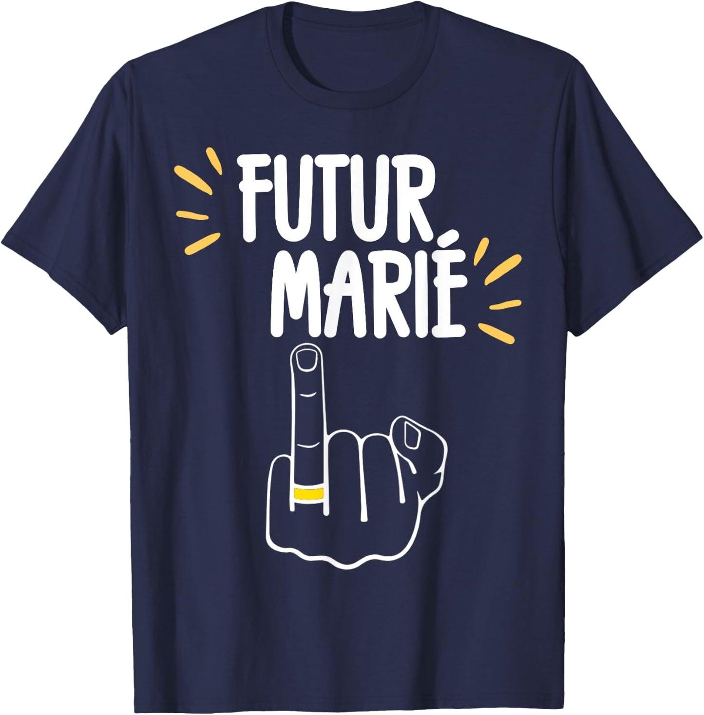 Futur Marié Enterrement Vie De Garçon EVG Humour , Black, S T-Shirt - T-Shirt | Navy