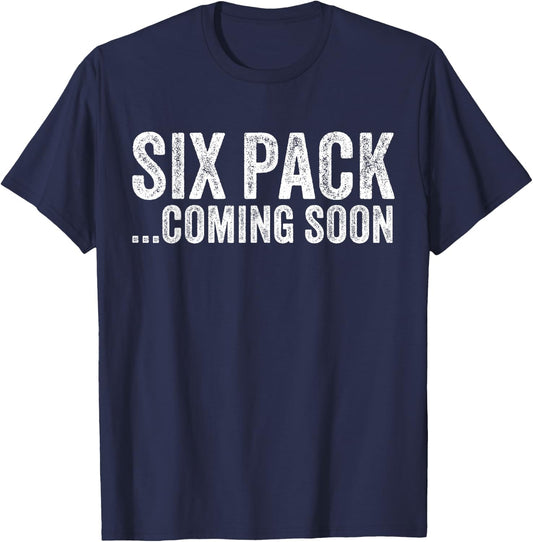 Six Pack Coming Soon Funny Workout Vintage T-Shirt - T-Shirt | Navy