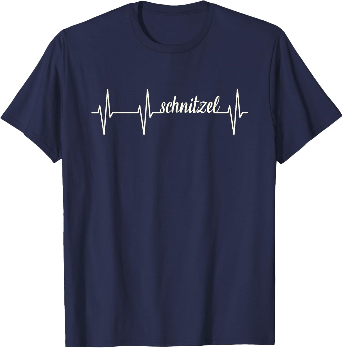 Herzschlag EKG Schnitzel Shirt I Love Schnitzel T-Shirt - T-Shirt | Navy