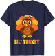 Kids Cute Lil Turkey Boy Thanksgiving T-Shirt - T-Shirt | Navy