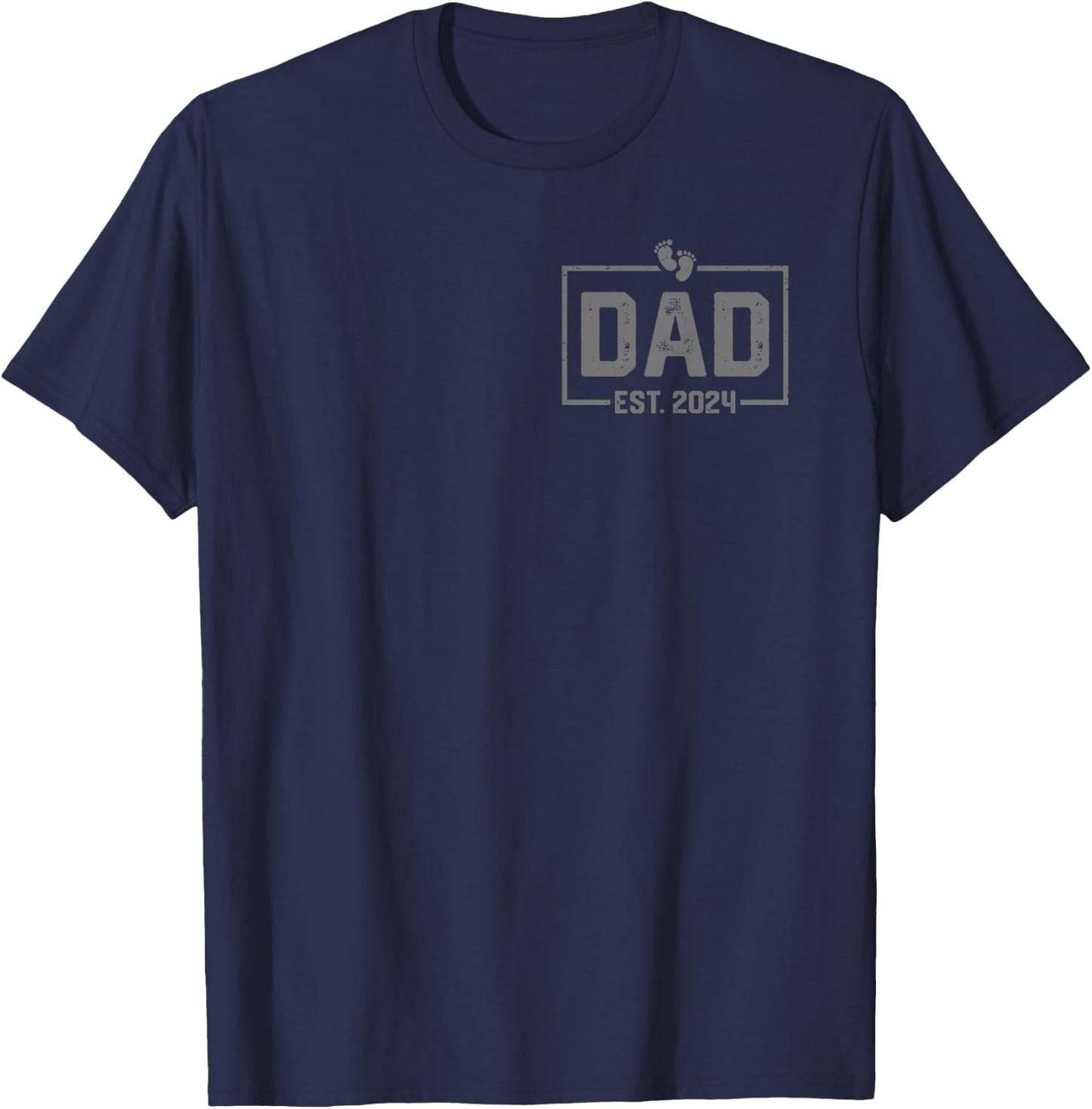 Dad Est. 2024 Dad 2024 Logo New Dad Fathers Day T-Shirt - T-Shirt | Navy