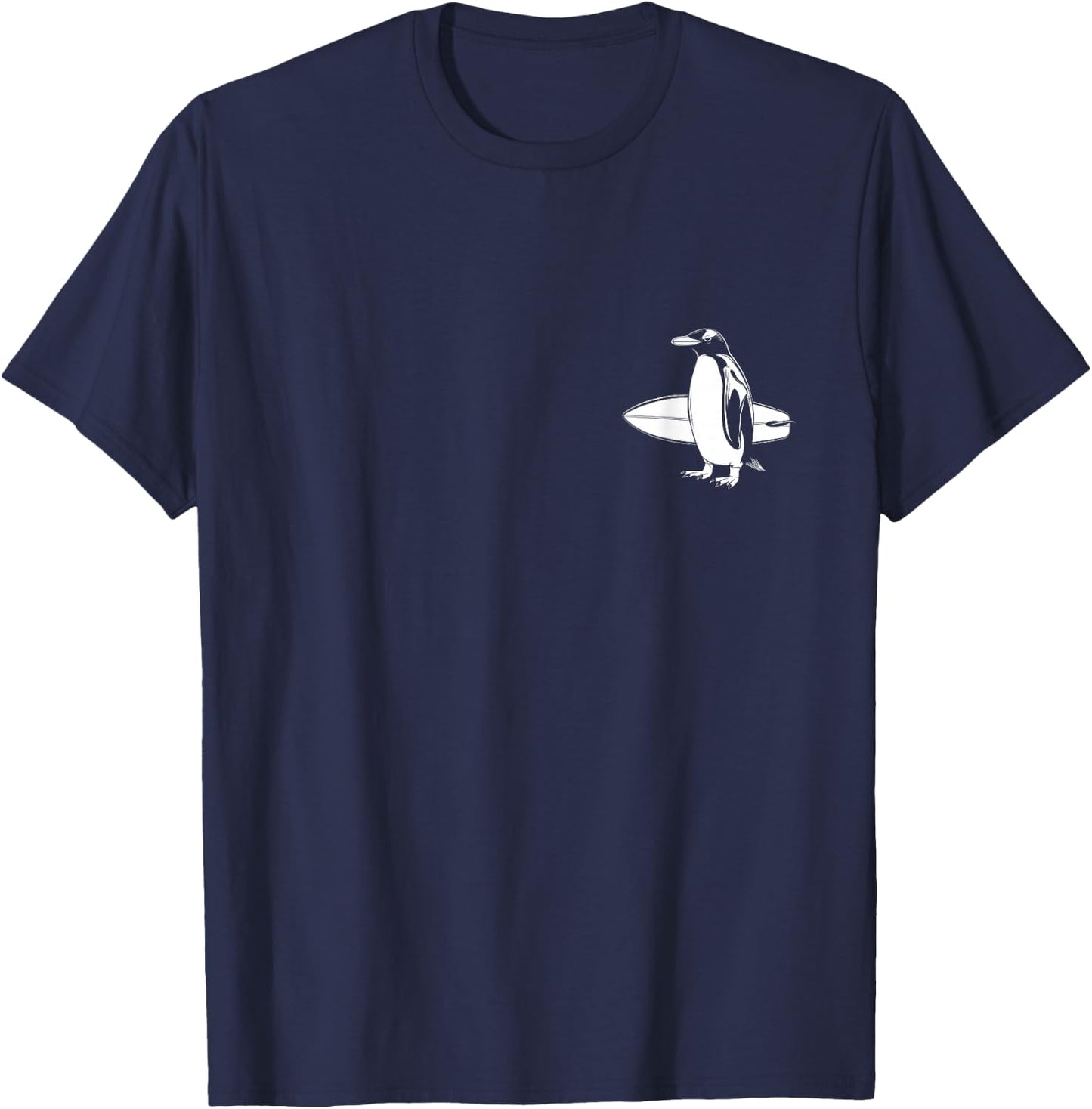 Surfer Penguin Surf Board Surfing Funny Cute Surf T-Shirt - T-Shirt | Navy