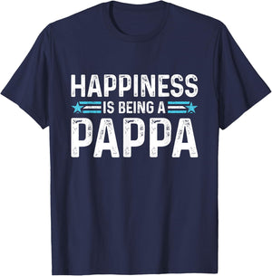 Happiness is Being a Pappa Funny Father's Day Dad Grandpa T-Shirt - T-Shirt | Navy