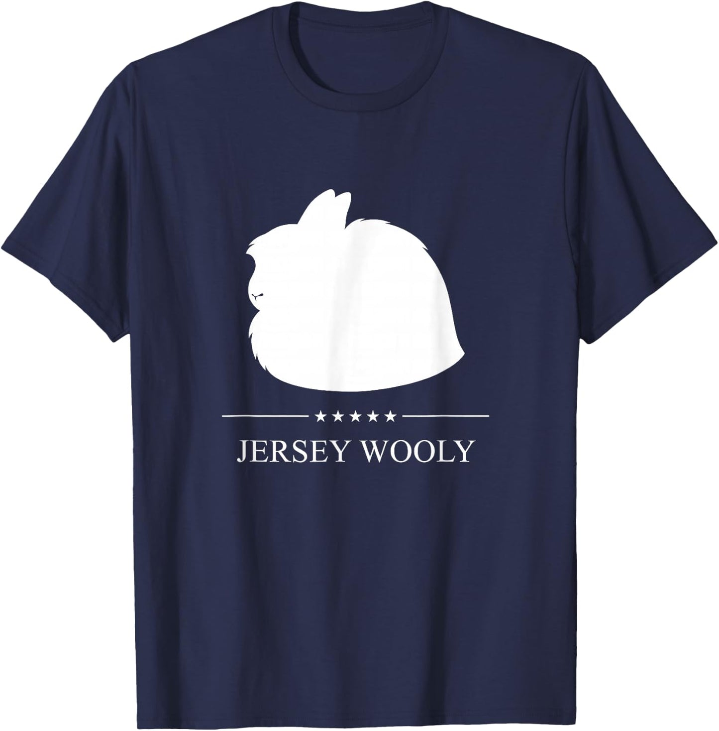 Jersey Wooly Rabbit White Silhouette T-Shirt - T-Shirt | Navy
