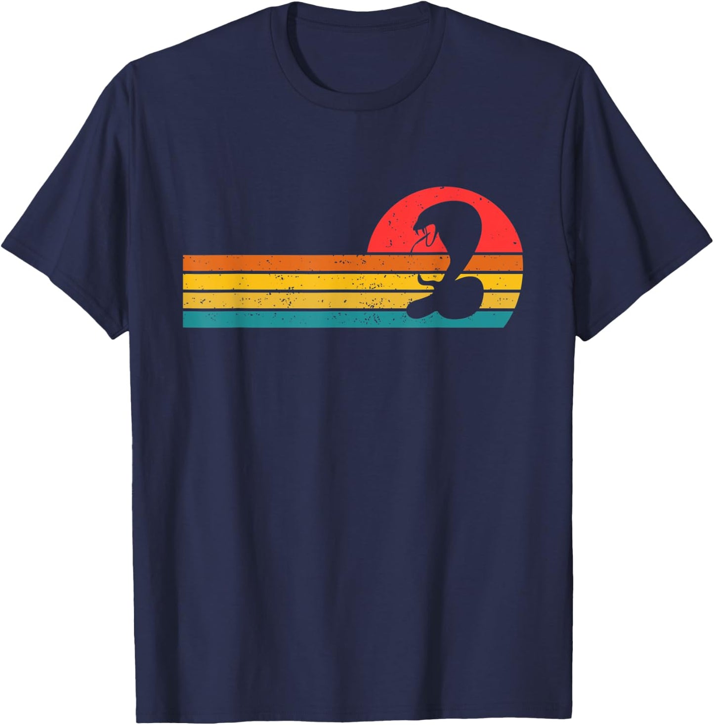 Cobra Snake Retro 80s Vintage T-Shirt - T-Shirt | Navy