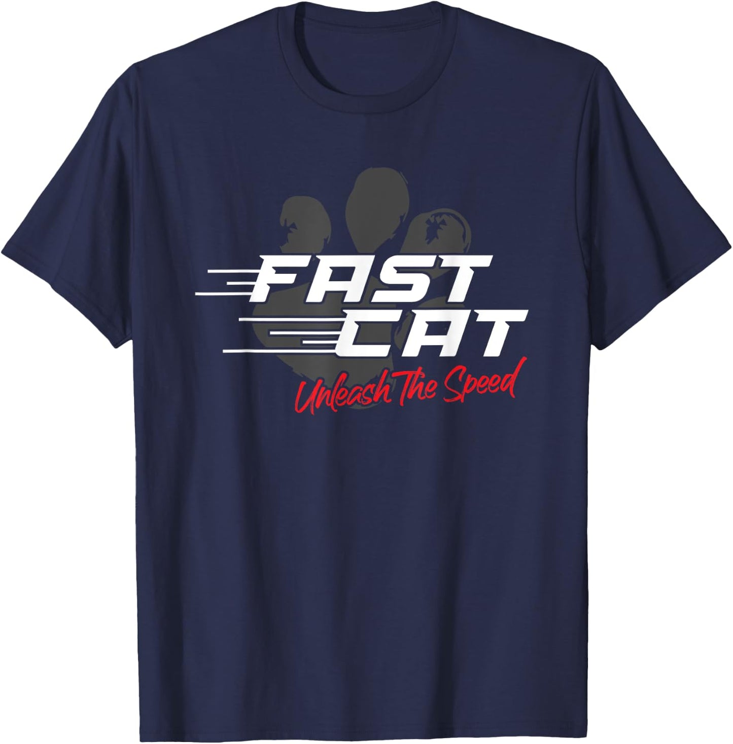 Fast Cat Dog Unleash The Speed Sport T-Shirt - T-Shirt | Navy