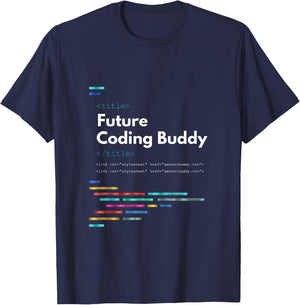 Kids Future Coding Buddy Funny Coder Software Developer Baby T-Shirt - T-Shirt | Navy