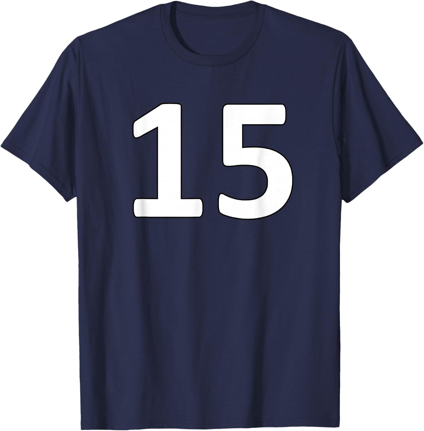 Number 15 Sports Jersey For Teams, Players, and Fans T-Shirt - T-Shirt | Navy