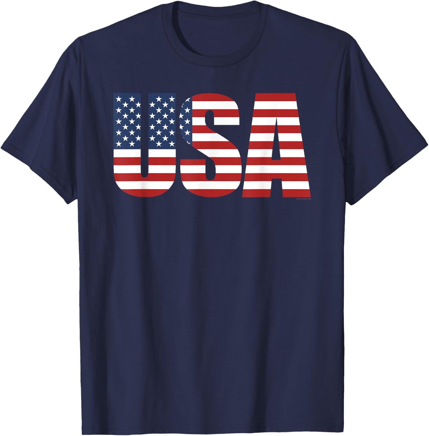 USA Shirt Men Women Kids Patriotic American Flag 4th of July T-Shirt - T-Shirt | Navy