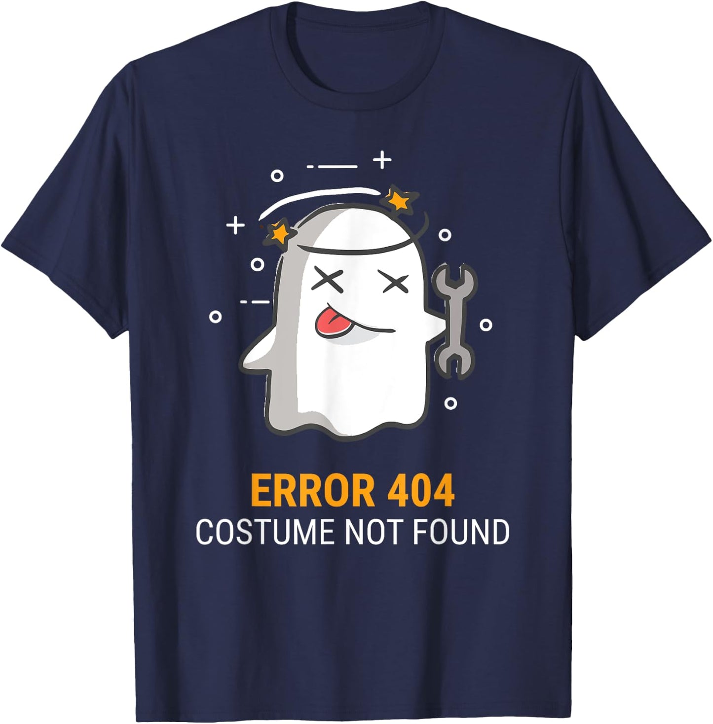 Error 404 Costume Not Found Easy Halloween Ghost T-Shirt - T-Shirt | Navy
