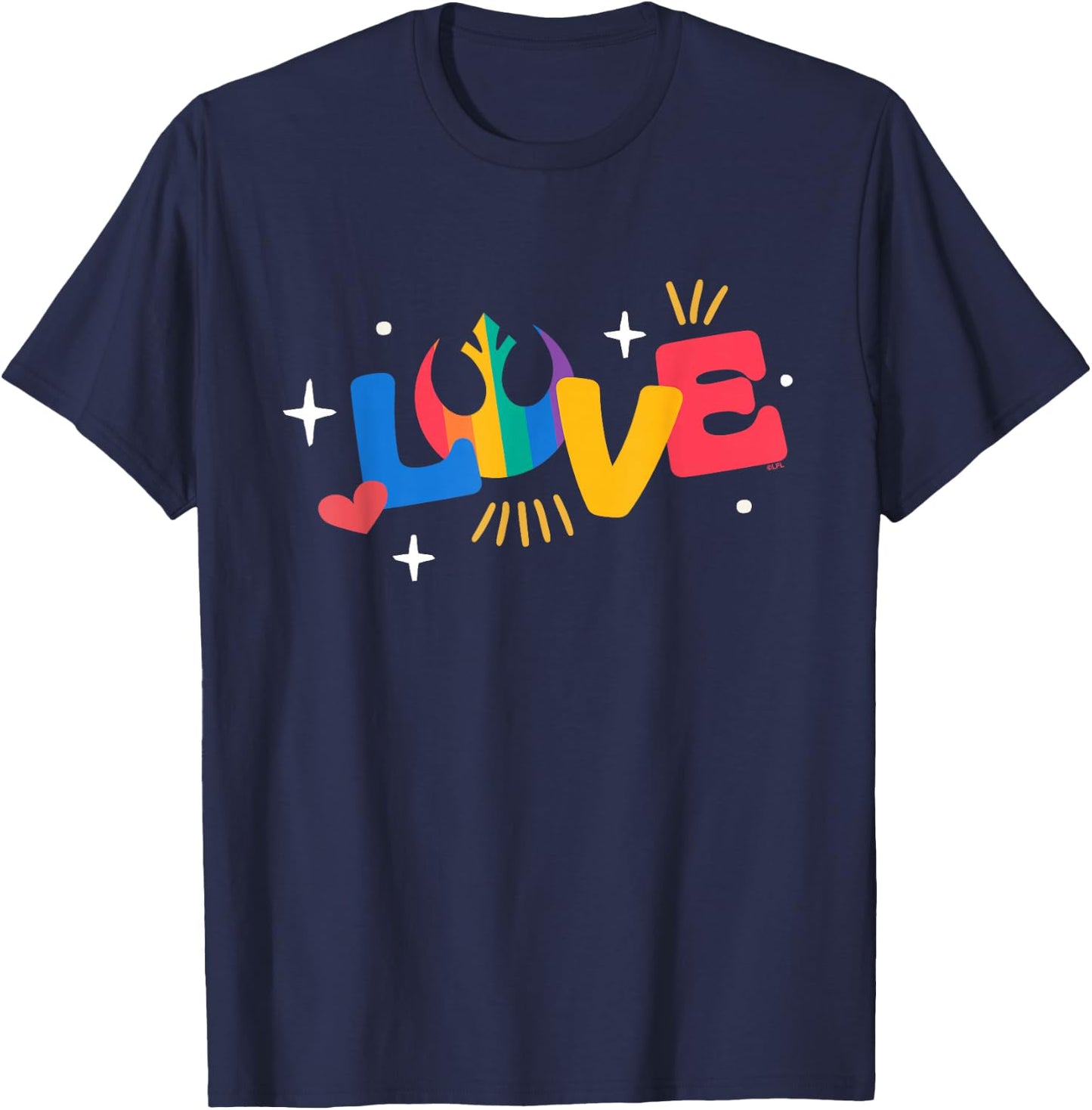 Star Wars Pride Love Rainbow Rebel Resistance Symbol T-Shirt - T-Shirt | Navy