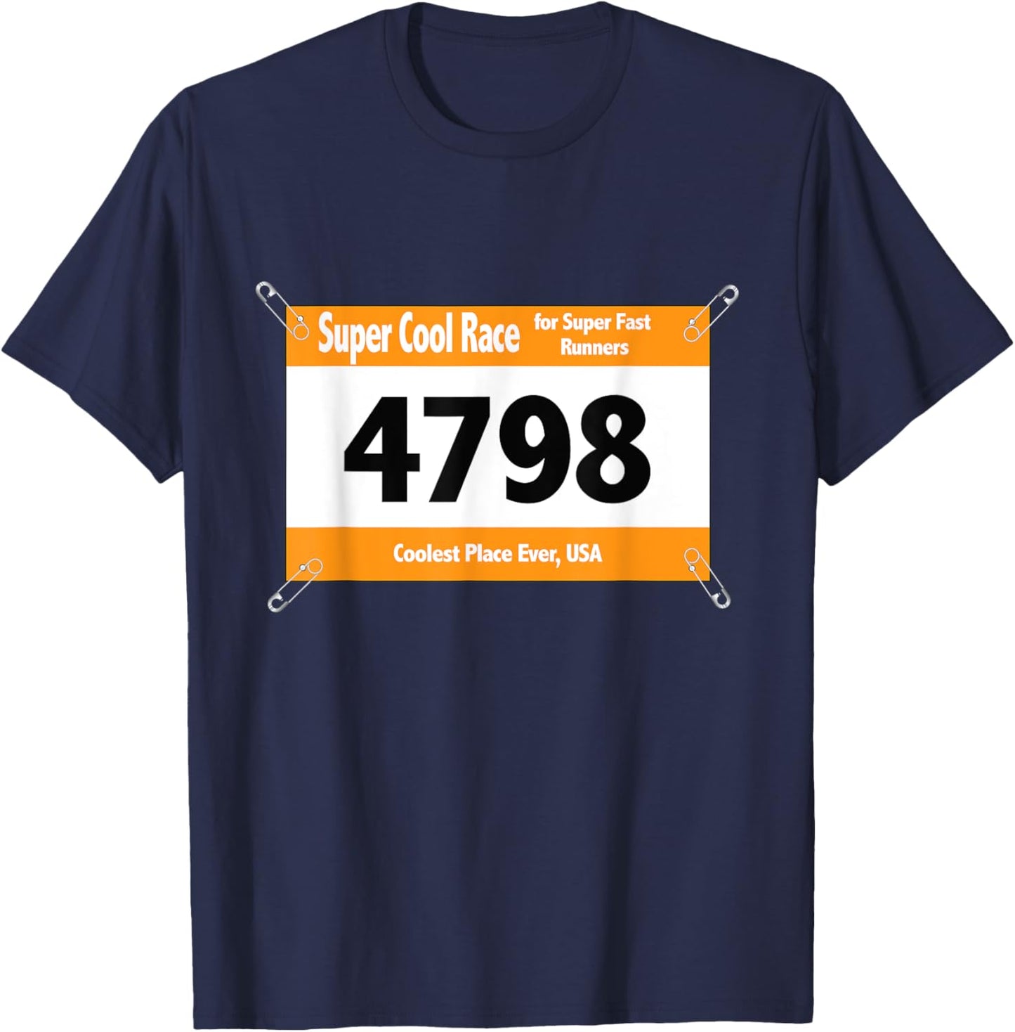 Runner Funny Halloween Costume Racing Bib T-Shirt - T-Shirt | Navy