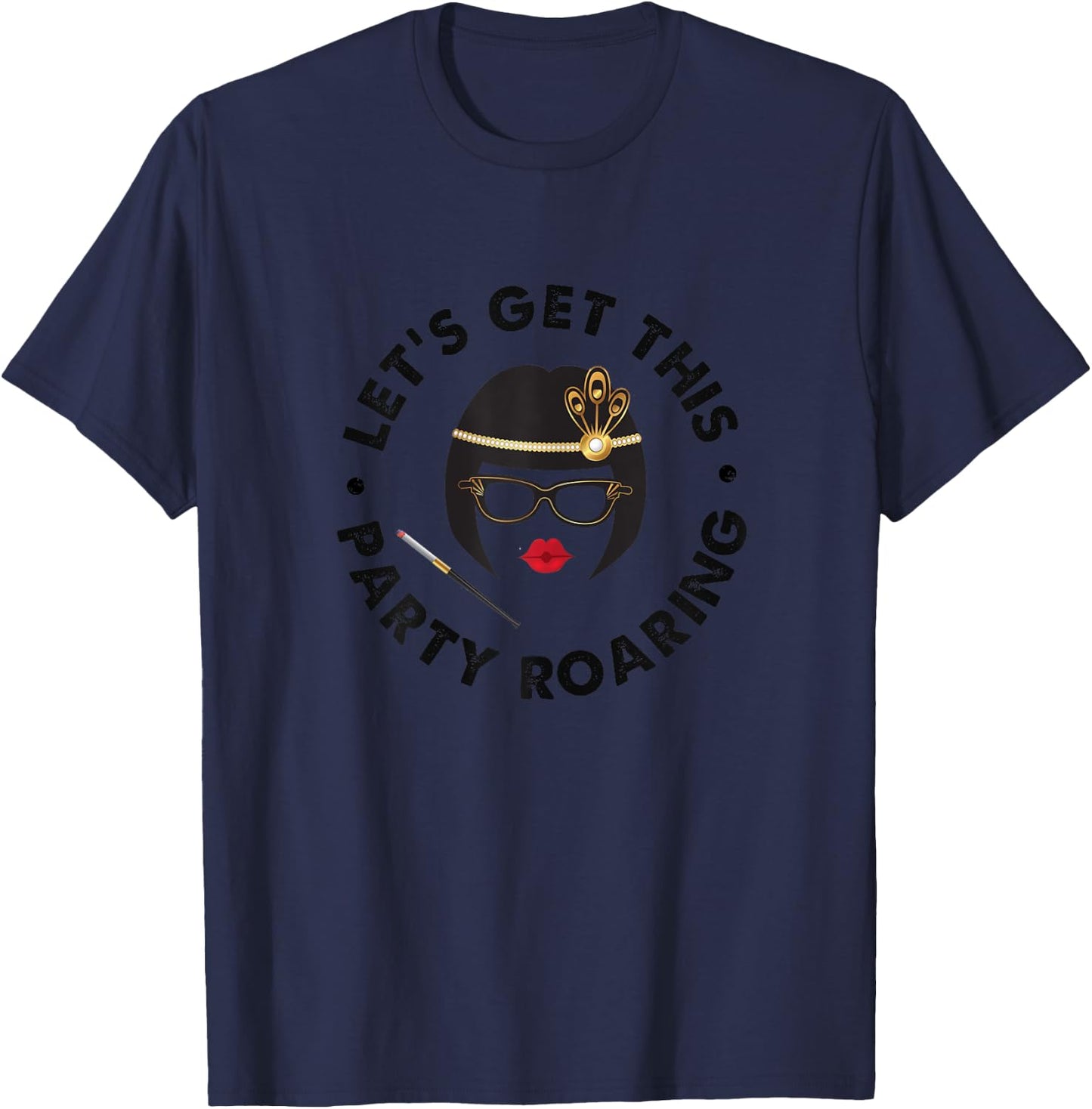Roaring Twenties Hats Costume 2020s Art Deco Party T-Shirt - T-Shirt | Navy