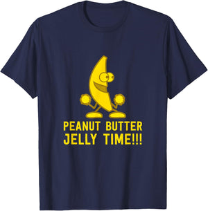 Peanut Butter Jelly Time Funny Banana Yellow Fruit T-Shirt - T-Shirt | Navy