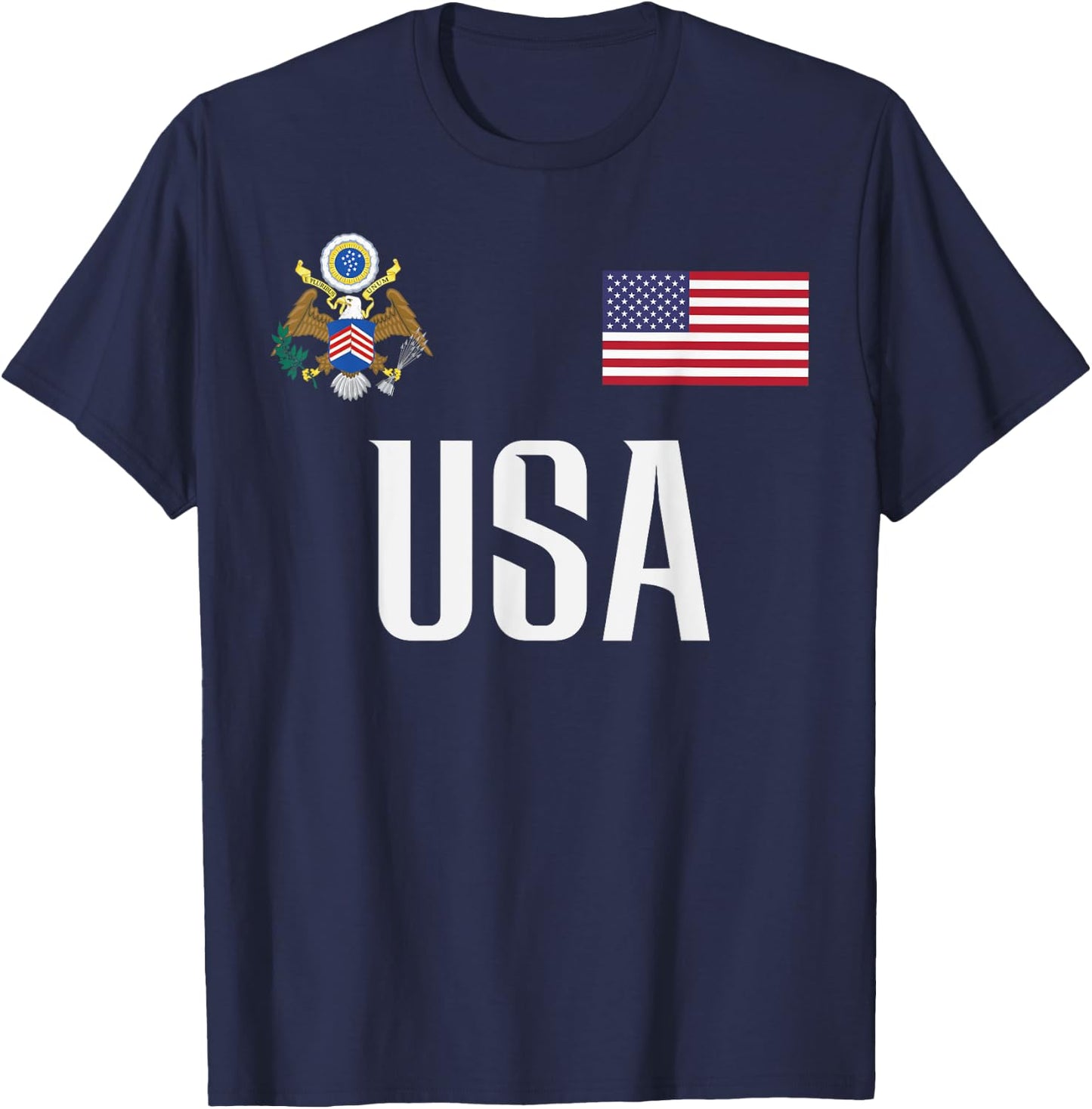 USA America Flag Football Soccer Fan Men Women Kids T-Shirt - T-Shirt | Navy