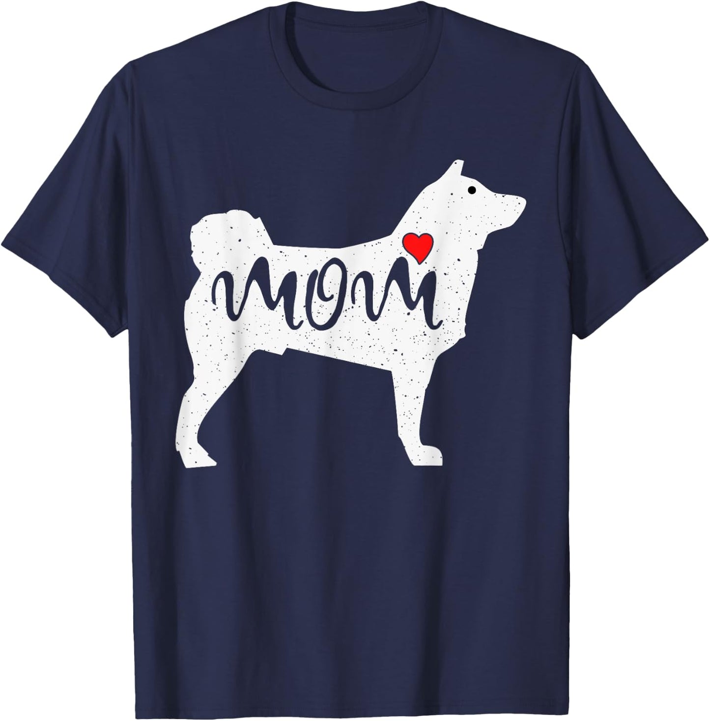 Akita Inu Dog Mom Mothers Day Heart Puppy Lover T-Shirt - T-Shirt | Navy