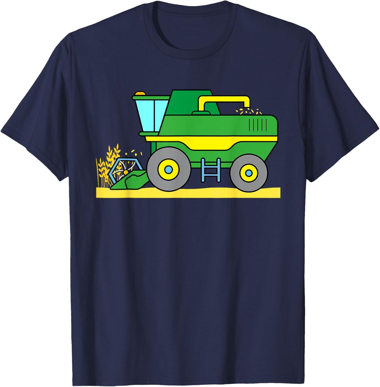 Combine Harvester Harvest Field Boy Girl Women Men Farm T-Shirt - T-Shirt | Navy