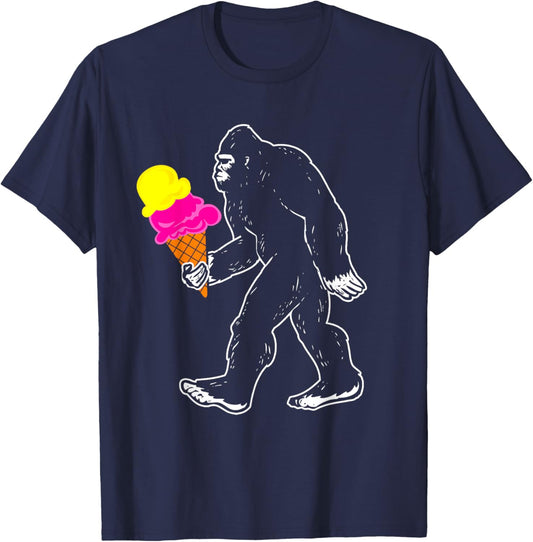 Bigfoot Ice Cream Sasquatch Women Kids T-Shirt - T-Shirt | Navy