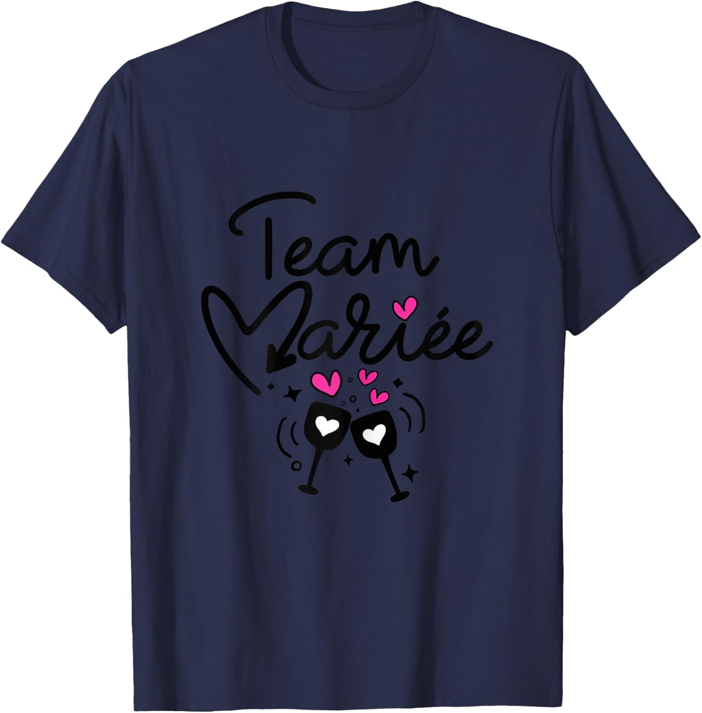 Woman Bride Team Humor Woman Team Bride EVJF , white, Female X-Small T-Shirt - T-Shirt | Navy