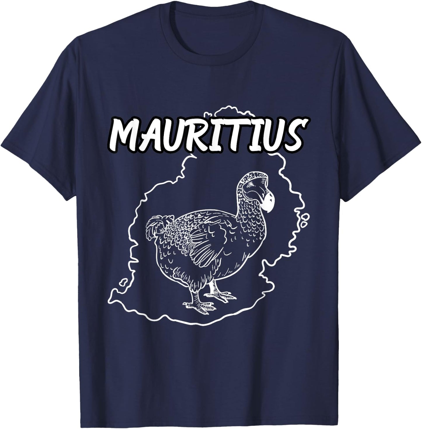 Cool Mauritius Country Map Dodo Bird National Animal T Shirt T-Shirt - T-Shirt | Navy