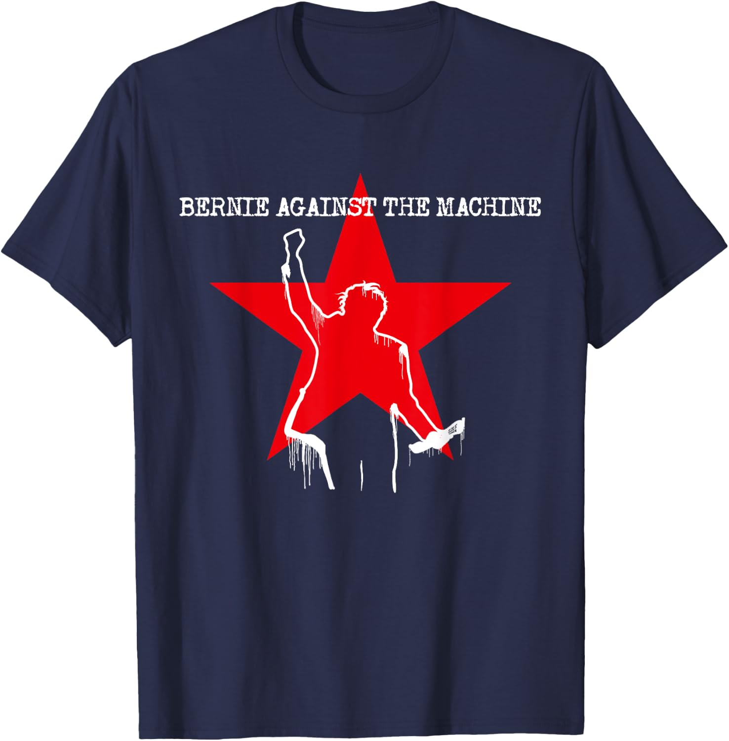 BERNIE SANDERS 2020 AGAINST THE MACHINE , black T-Shirt - T-Shirt | Navy