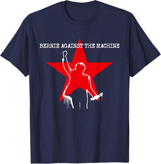 BERNIE SANDERS 2020 AGAINST THE MACHINE , black T-Shirt - T-Shirt | Navy