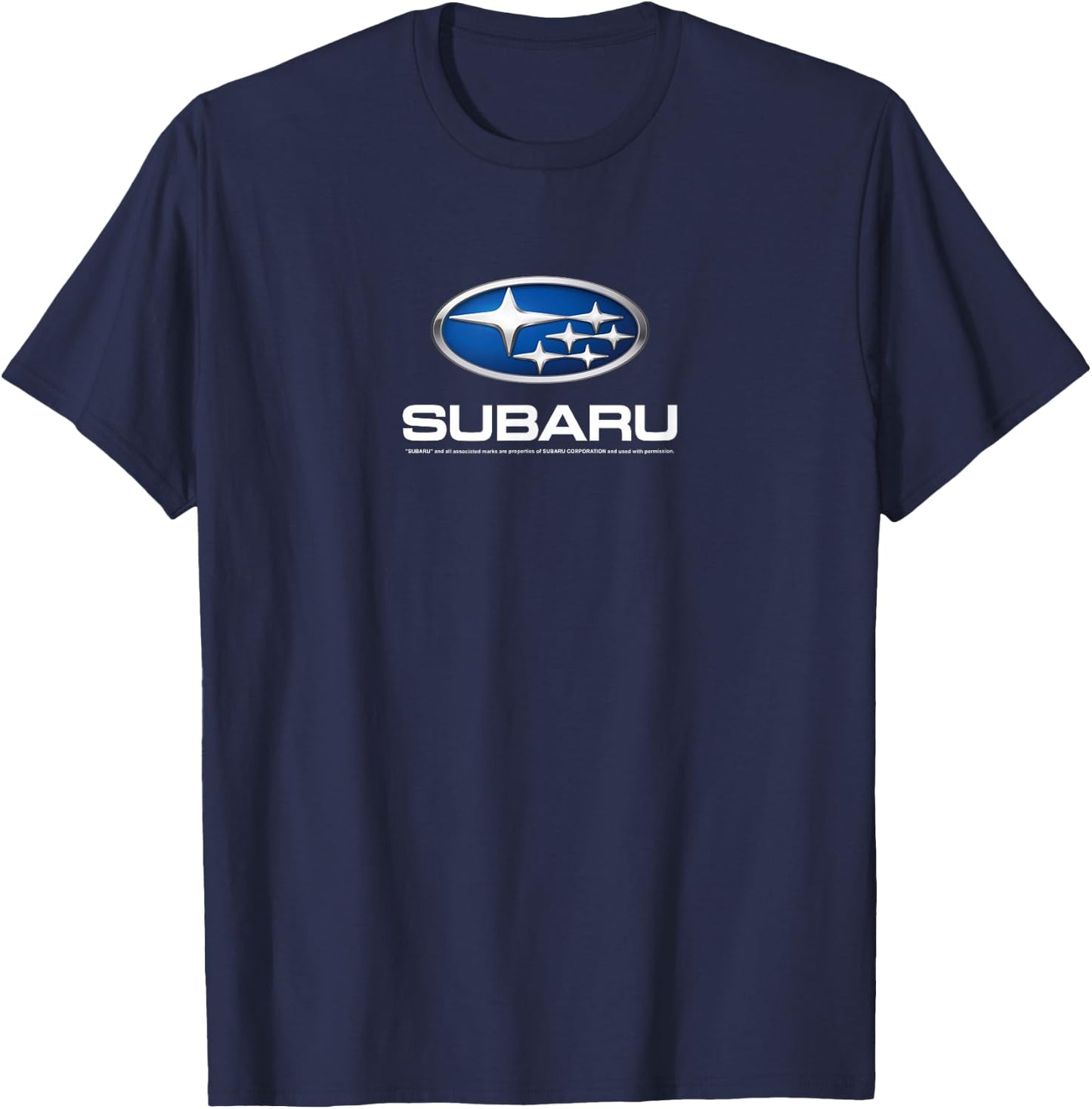 Subaru Modern Blue Stars Logo White Text Car Brand T-Shirt - T-Shirt | Navy