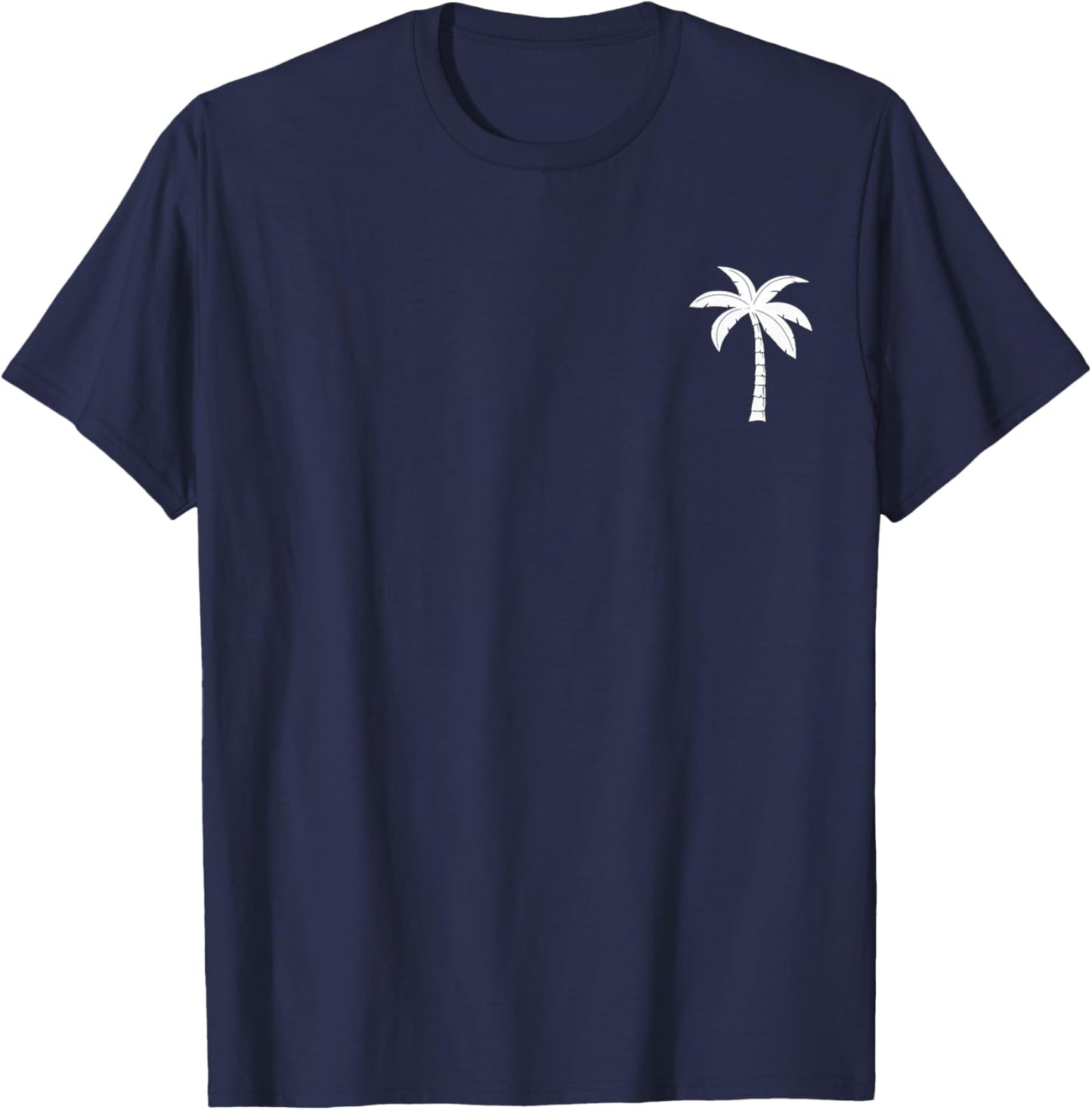 Palm Tree Casual Women's Men's Beach Holiday Nature Design T-Shirt - T-Shirt | Navy