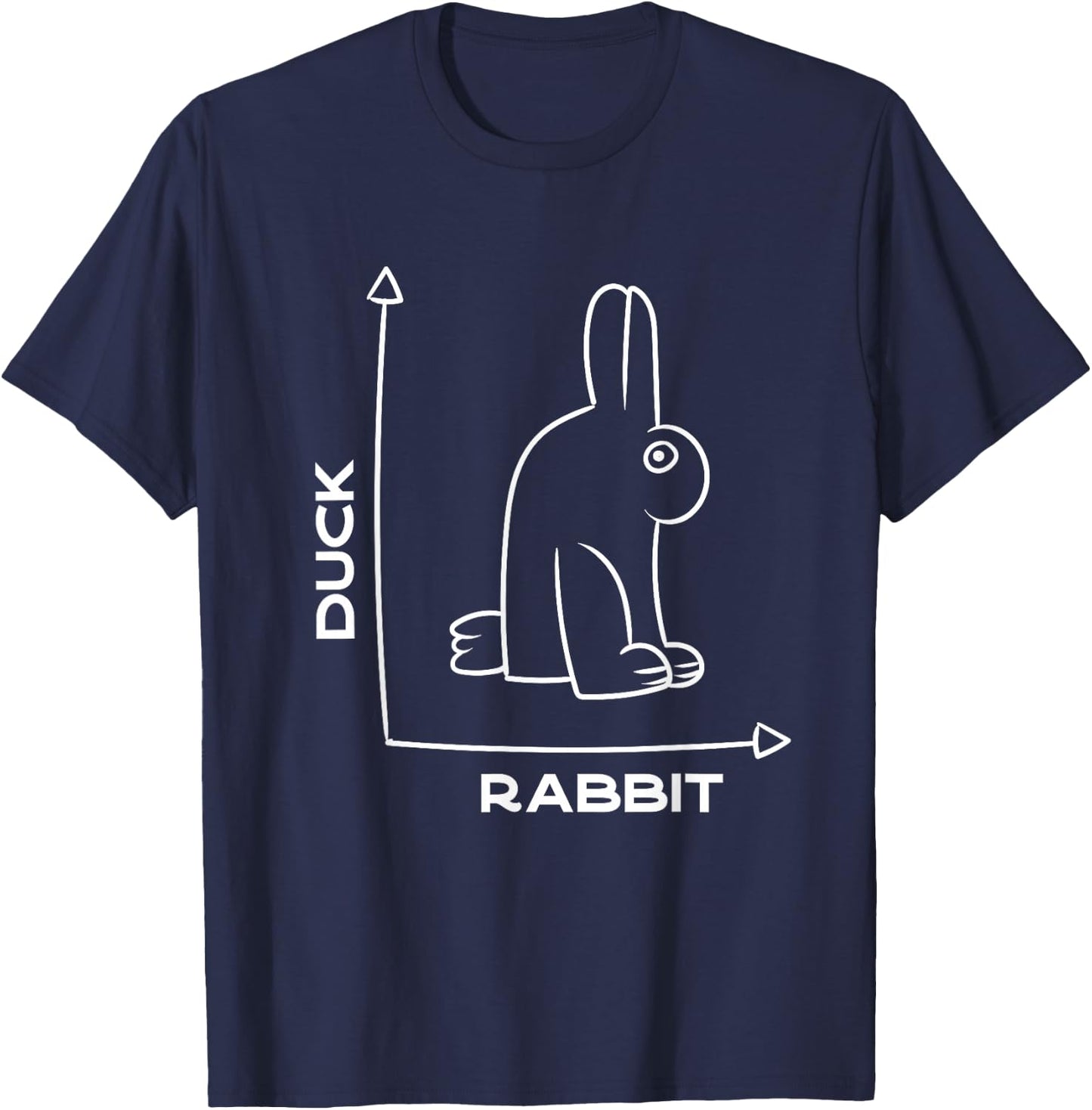 Ente - Kaninchen - lustig - Witz - Hase - optische Täuschung - Wortspiel T-Shirt - T-Shirt | Navy