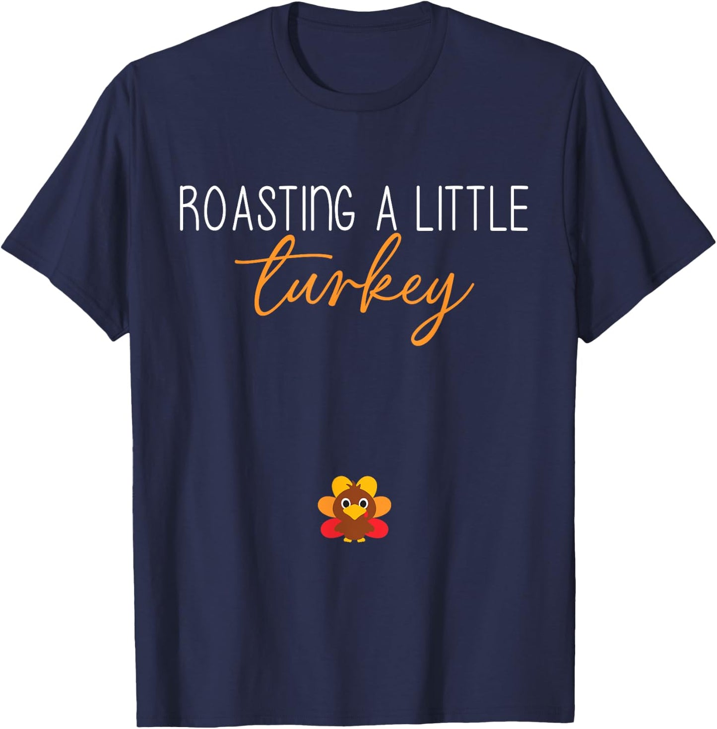 Thanksgiving Fall Pregnancy Announcement - Black - Women's - Small - Short Sleeve - Classic Fit - Cotton & Polyester - Round Neck - Lace Embellishment - Thanksgiving Occasion T-Shirt - T-Shirt | Navy