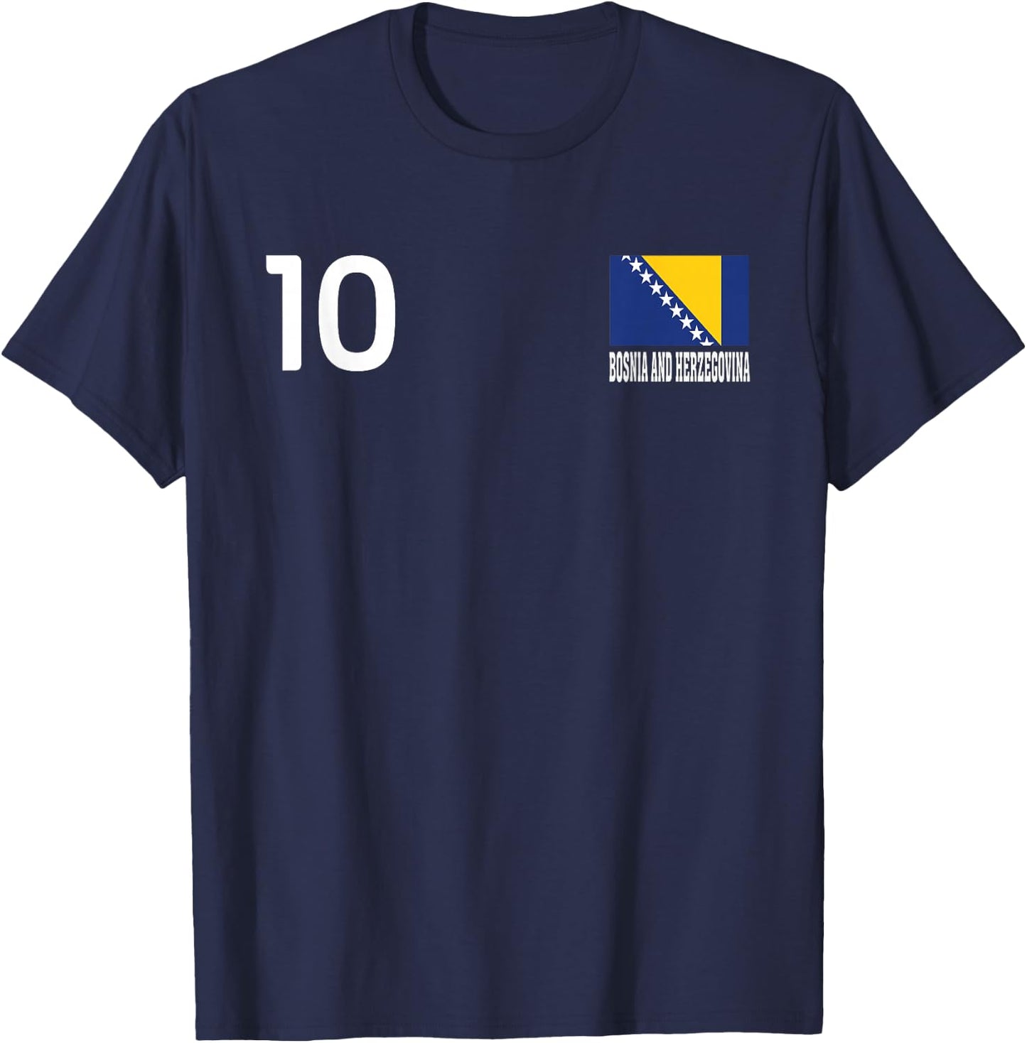 Nationalflagge von Bosnien und Herzegowina, 10 Stück T-Shirt - T-Shirt | Navy