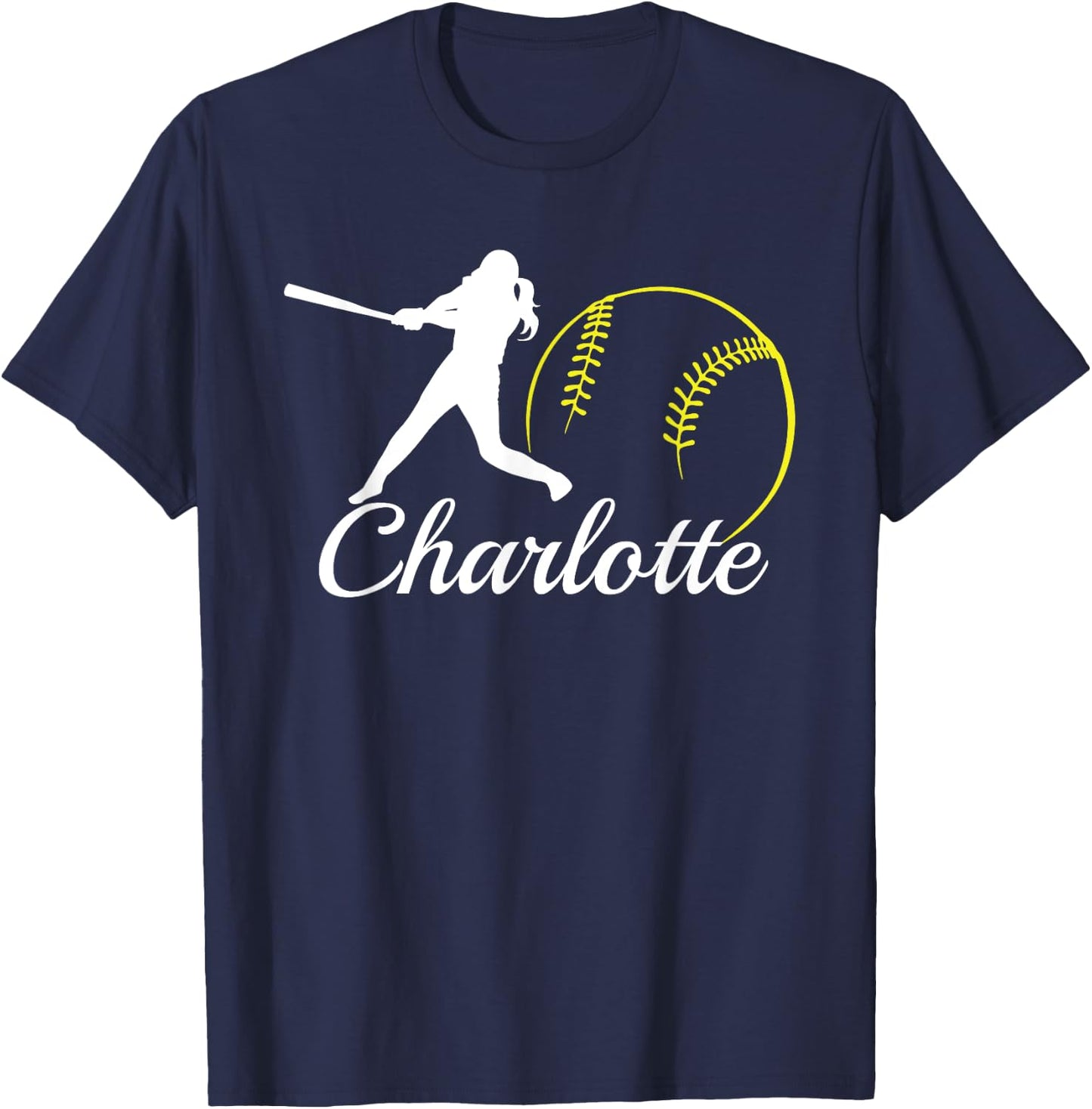 Charlotte Softball Name Shirt for Charlotte T-Shirt - T-Shirt | Navy