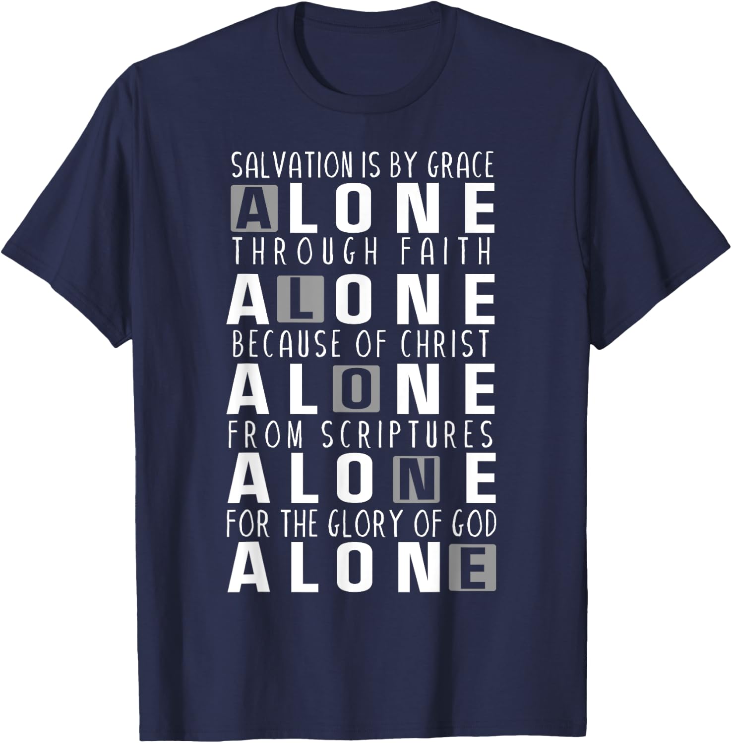Five Solas of the Reformation T-Shirt - T-Shirt | Navy