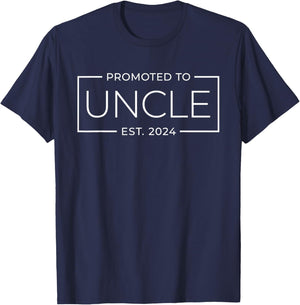 Promoted To Uncle Est 2024 Matching Family Baby Announcement T-Shirt - T-Shirt | Navy
