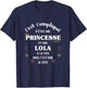 Women's Princess Funny Christmas Gift Personalised Name Lola , Black, Female X-Small T-Shirt - T-Shirt | Navy