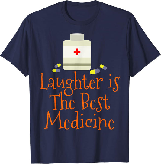 Laughter is the Best Medicine T-Shirt - T-Shirt | Navy