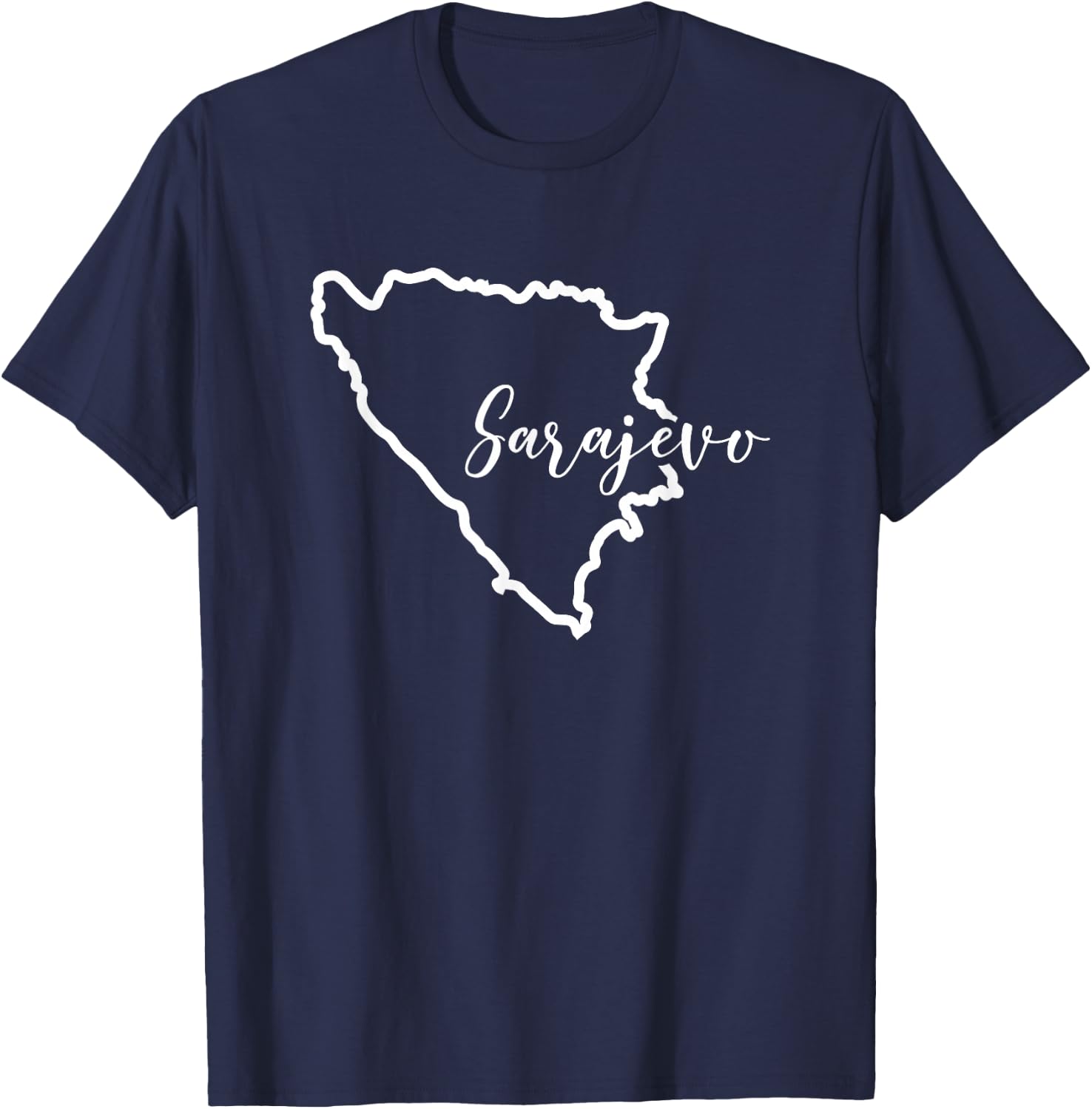 Patriotic Bosnia Flag Bosnia And Herzegovina City Sarajevo T-Shirt - T-Shirt | Navy