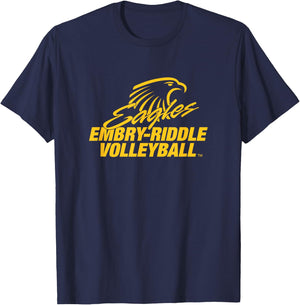 Embry-Riddle Aeronautical Eagles Volleyball Sports Fan T-Shirt - T-Shirt | Navy