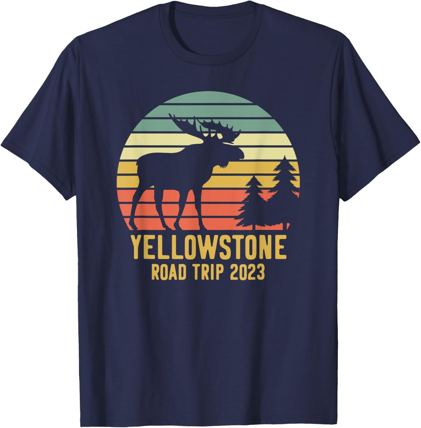 Yellowstone National Park Family Road Trip 2023 Matching T-Shirt - T-Shirt | Navy