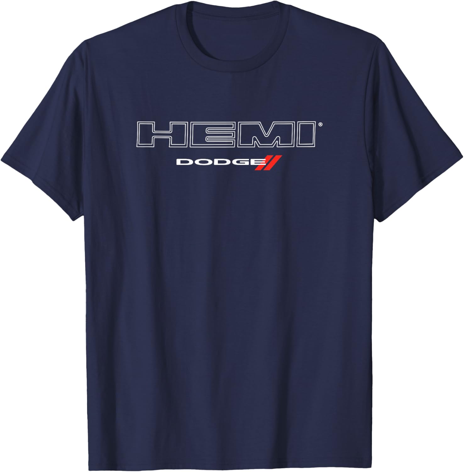 Dodge HEMI Light Wordmark Logo , Black, S T-Shirt - T-Shirt | Navy