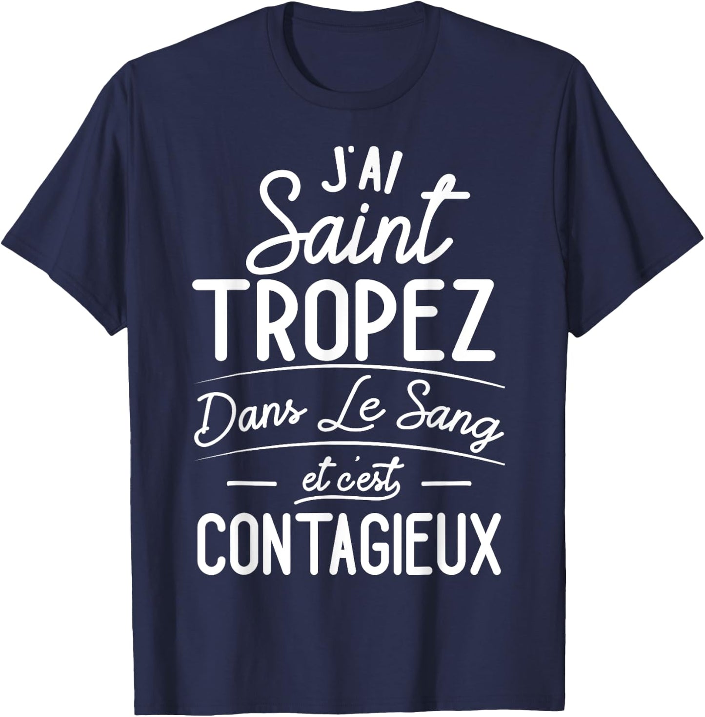 Saint-Tropez In The Blood Gift Tropéziens , Black, S T-Shirt - T-Shirt | Navy